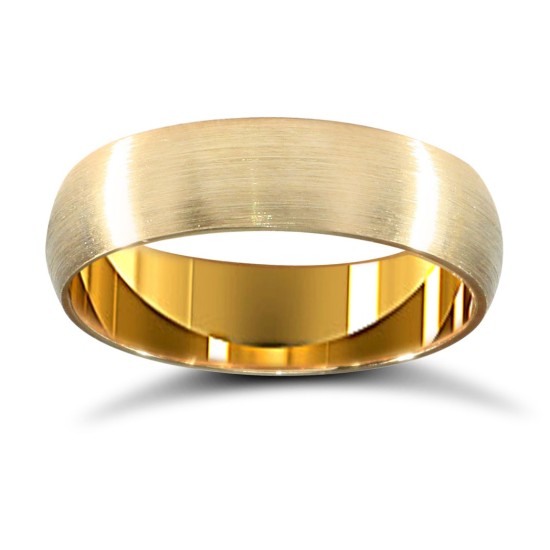 18ct Yellow Gold Standard Weight Court Profile Satin Wedding Ring