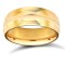 18ct Yellow Gold Standard Weight Court Profile Centre Groove Wedding Ring 7mm