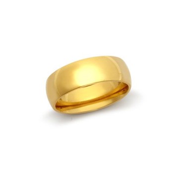 18ct Yellow Gold Standard Weight Court Profile Mirror Finish Wedding Ring 8mm