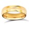 22ct Yellow Gold Standard Weight 5mm Court Profile Centre Groove Wedding Ring 5mm