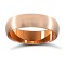 9ct Rose Gold Standard Weight Court Profile Satin Wedding Ring 5mm