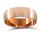 9ct Rose Gold Standard Weight Court Profile Satin Wedding Ring 6mm