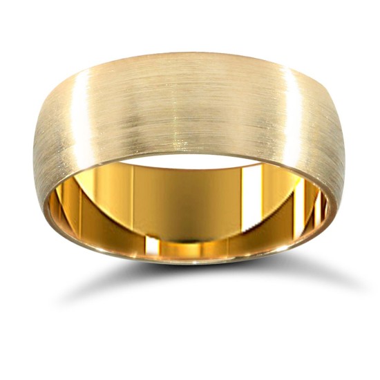 9ct Yellow Gold Standard Weight Court Profile Satin Wedding Ring