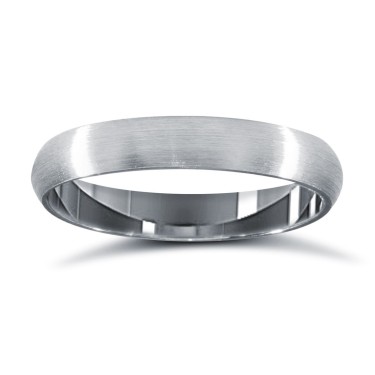 Palladium Standard Weight Court Profile Satin Wedding Ring 3mm