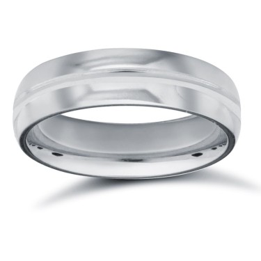Palladium Standard Weight Court Profile Centre Groove Wedding Ring 5mm