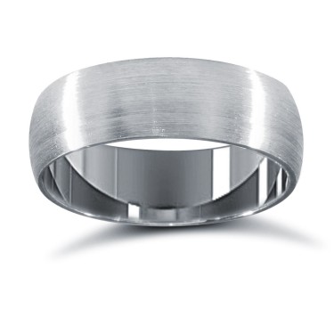 Palladium Standard Weight Court Profile Satin Wedding Ring 6mm