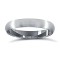 18ct White Gold Standard Weight D-Shape Profile Satin Wedding Ring 3mm