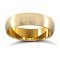 22ct Yellow Gold Standard Weight 5mm D Shaped Profile Satin Wedding Ring 5mm