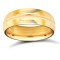 22ct Yellow Gold Standard Weight 6mm D Shaped Profile Centre Groove Wedding Ring 6mm
