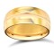 22ct Yellow Gold Standard Weight 8mm D Shaped Profile Centre Groove Wedding Ring 8mm