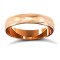9ct Rose Gold Standard Weight D-Shape Profile Mill Grain Wedding Ring 4mm