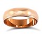 9ct Rose Gold Standard Weight D-Shape Profile Mill Grain Wedding Ring 5mm