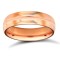 9ct Rose Gold Standard Weight D-Shape Profile Centre Groove Wedding Ring 5mm