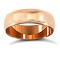 9ct Rose Gold Standard Weight D-Shape Profile Mill Grain Wedding Ring 6mm