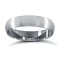 9ct White Gold Standard Weight D-Shape Profile Satin Wedding Ring 4mm