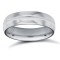 9ct White Gold Standard Weight D-Shape Profile Centre Groove Wedding Ring 5mm
