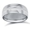 9ct White Gold Standard Weight D-Shape Profile Centre Groove Wedding Ring 8mm