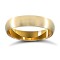 9ct Yellow Gold Standard Weight D-Shape Profile Satin Wedding Ring 4mm