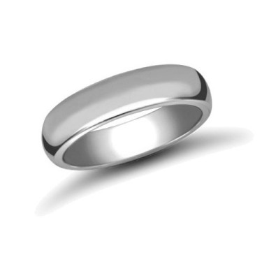 Platinum Standard Weight D-Shape Profile Mirror Finish Wedding Ring 5mm