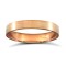 18ct Rose Gold Standard Weight Flat Court Profile Satin Wedding Ring 3mm