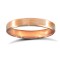 18ct Rose Gold Standard Weight Flat Court Profile Satin and Bevelled Edge Wedding Ring 3mm