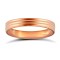 18ct Rose Gold Standard Weight Flat Court Profile Double Groove Wedding Ring 3mm