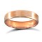 18ct Rose Gold Standard Weight Flat Court Profile Satin and Bevelled Edge Wedding Ring 4mm