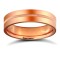 18ct Rose Gold Standard Weight Flat Court Profile Centre Groove Wedding Ring 5mm