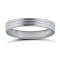 18ct White Gold Standard Weight Flat Court Profile Double Groove Wedding Ring 3mm