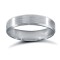 18ct White Gold Standard Weight Flat Court Profile Satin and Bevelled Edge Wedding Ring 4mm