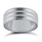18ct White Gold Standard Weight Flat Court Profile Double Groove Wedding Ring 8mm