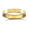 18ct Yellow Gold Standard Weight Flat Court Profile Satin Wedding Ring 3mm