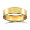 18ct Yellow Gold Standard Weight Flat Court Profile Satin Wedding Ring 5mm
