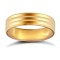 18ct Yellow Gold Standard Weight Flat Court Profile Double Groove Wedding Ring 5mm