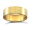18ct Yellow Gold Standard Weight Flat Court Profile Satin Wedding Ring 6mm