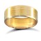 18ct Yellow Gold Standard Weight Flat Court Profile Satin and Bevelled Edge Wedding Ring 7mm