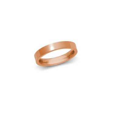 9ct Rose Gold Standard Weight Flat Court Profile Mirror Finish Wedding Ring 3mm