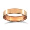 9ct Rose Gold Standard Weight Flat Court Profile Satin Wedding Ring 4mm