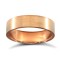 9ct Rose Gold Standard Weight Flat Court Profile Satin Wedding Ring 5mm