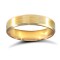 9ct Yellow Gold Standard Weight Flat Court Profile Satin and Bevelled Edge Wedding Ring 4mm