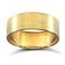 9ct Yellow Gold Standard Weight Flat Court Profile Satin Wedding Ring 7mm