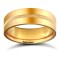 9ct Yellow Gold Standard Weight Flat Court Profile Centre Groove Wedding Ring 7mm