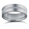 Palladium Standard Weight Flat Court Profile Centre Groove Wedding Ring 7mm