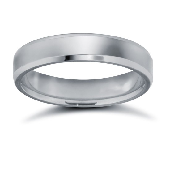 Platinum Standard Weight Flat Court Profile Bevelled Edge Wedding Ring