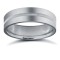 Platinum Standard Weight Flat Court Profile Centre Groove Wedding Ring 6mm