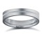 18ct White Gold Standard Weight Flat Profile Centre Groove Wedding Ring 4mm