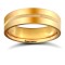 18ct Yellow Gold Standard Weight Flat Profile Centre Groove Wedding Ring 6mm
