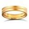 9ct Yellow Gold Standard Weight Flat Profile Centre Groove Wedding Ring 4mm
