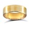 9ct Yellow Gold Standard Weight Flat Profile Satin and Bevelled Edge Wedding Ring 6mm