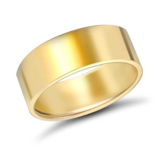 9ct Yellow Gold Standard Weight Flat Profile Mirror Finish Wedding Ring